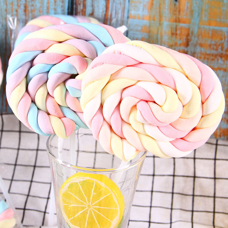 伊高棉花糖卷卷棒棒糖40g5支儿童节日卡通创意软糖休闲零食情人节糖果