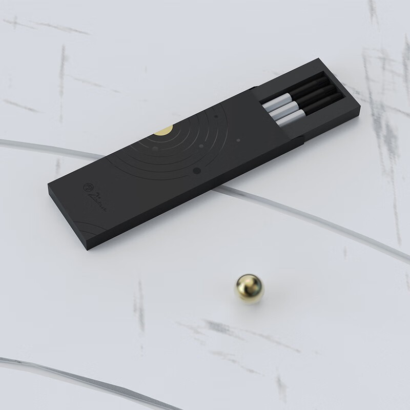 毕加索 PICASSO 银夹宝珠笔配笔芯三支套装 PS-717 (亮黑)高清大图