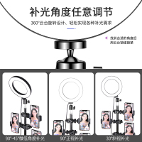 火豹手机直播支架三脚架带补光灯多机位拍摄懒人支架桌面拍照设备全套主播户外多功能落地式可伸 1.7米支架-送手机座