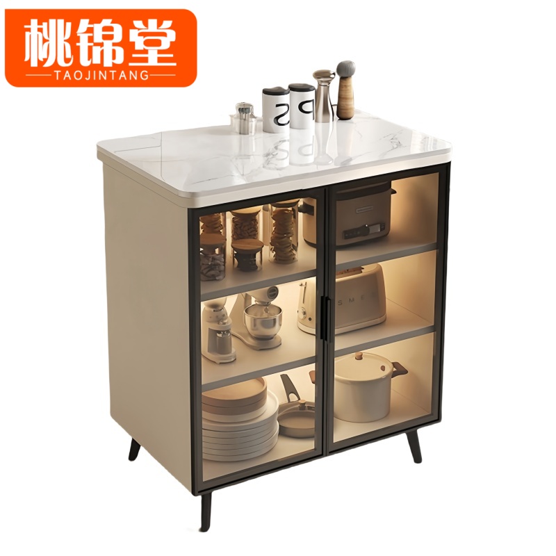 桃锦堂 玻璃 餐边柜高清大图