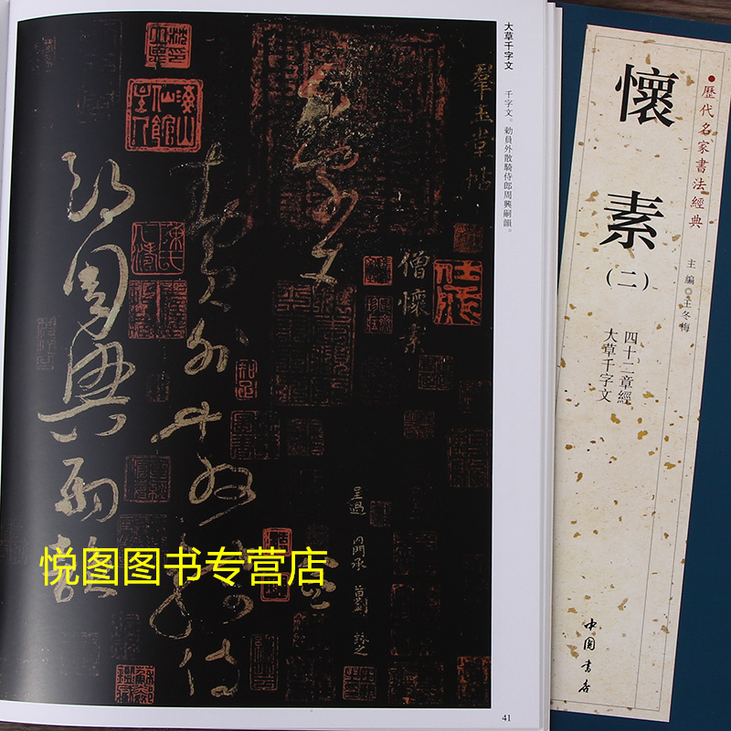 [正版]共2册 怀素 一 二 怀素草书书法集 历代名家书法经典 附释文 大草小草千字文 四十二章经 自叙帖 圣母帖 藏真高清大图