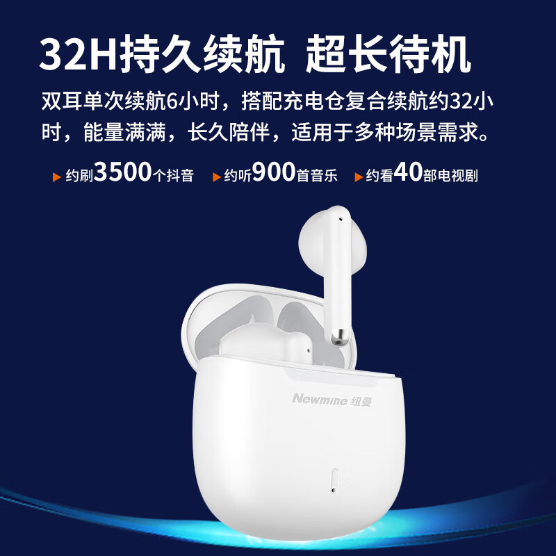 纽曼蓝牙耳机F1无线控内置麦克风低阻抗高灵敏度时尚设计高清大图
