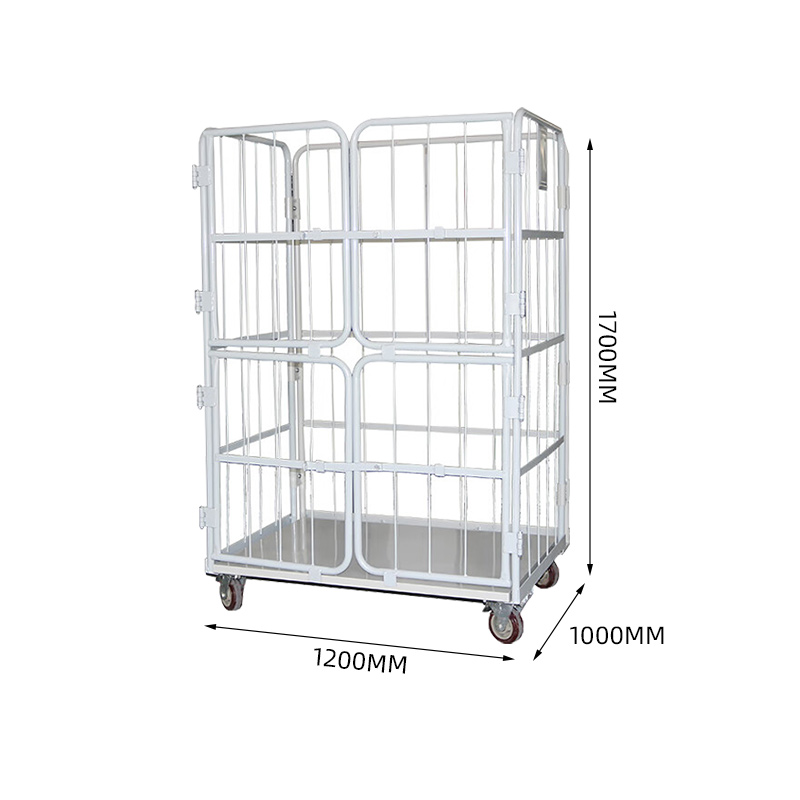 臻远ZY-L18仓储笼 折叠物流台车快递仓库周转车 1200*1000*1700四小门高清大图