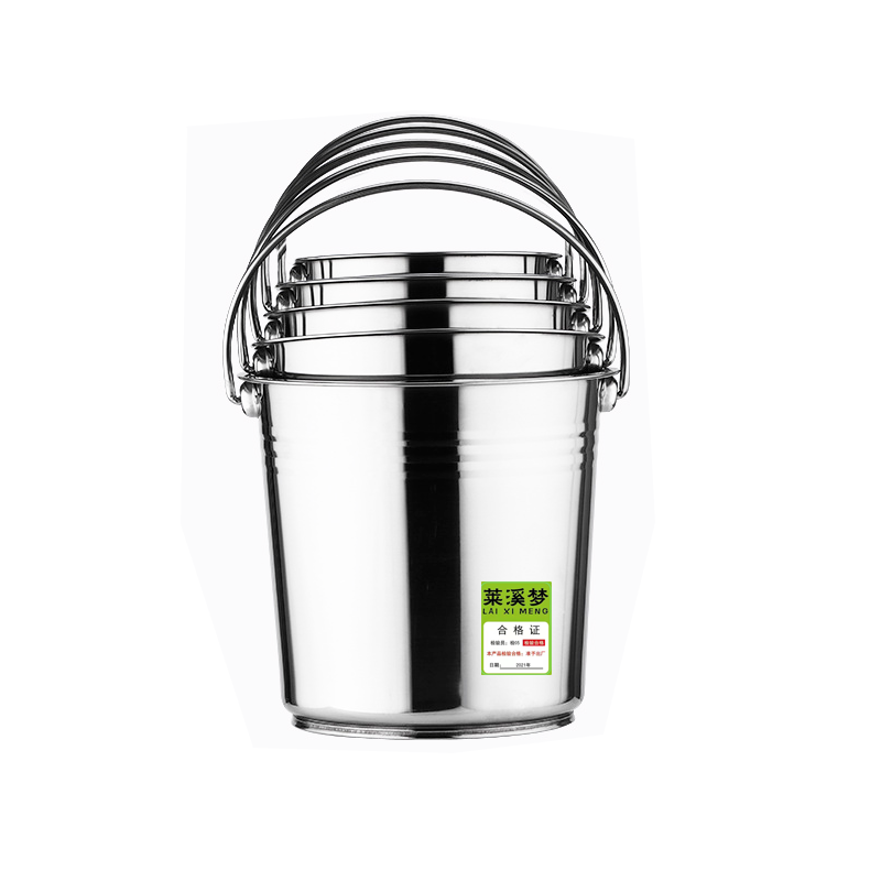 水桶不锈钢桶垃圾桶无磁9L 带盖 26cm宽*高24cm 个高清大图