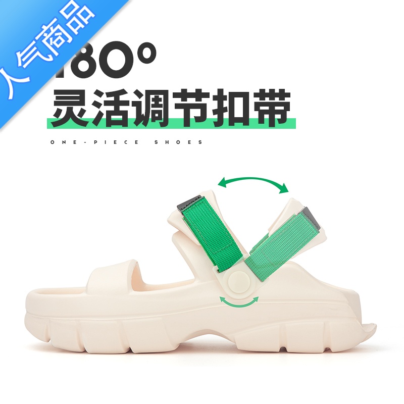 SUNTEK度假厚底凉拖鞋外穿夏季女2023年新款海边沙滩鞋凉鞋女款KTU3高清大图