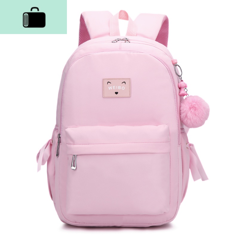 小学生书包一二三四五六年级儿童轻便女孩女童韩版6-12周岁双肩包NEW LAKE K6608粉色2-6年级大号