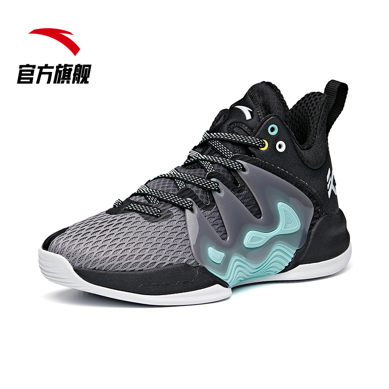 安踏篮球鞋高帮kt见山系列网面透气男士运动鞋2021夏季新款112121601