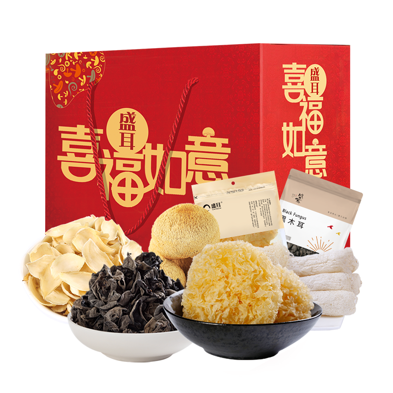 盛耳菌菇干货组合装580g 银耳 黑木耳等山珍喜福如意 福建土特产