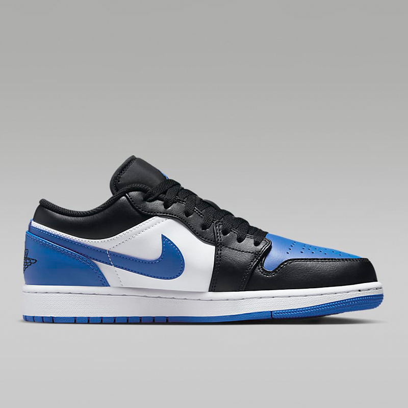耐克男鞋jordan 1 low aj1黑蓝白小闪电低帮复古篮球鞋553558-140