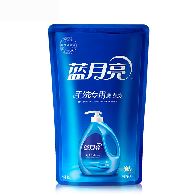蓝月亮风清白兰手洗专用洗衣液6斤套装 1kg瓶+1kg袋×2/套高清大图