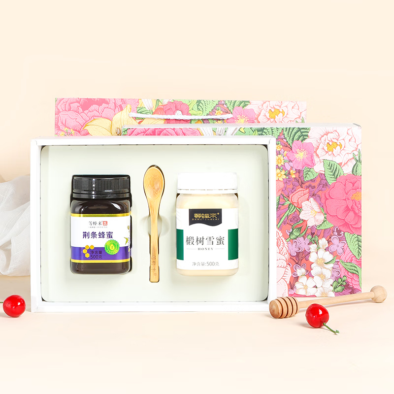 等蜂来繁花似锦蜂蜜礼盒椴树雪蜜荆条蜂蜜500g*2