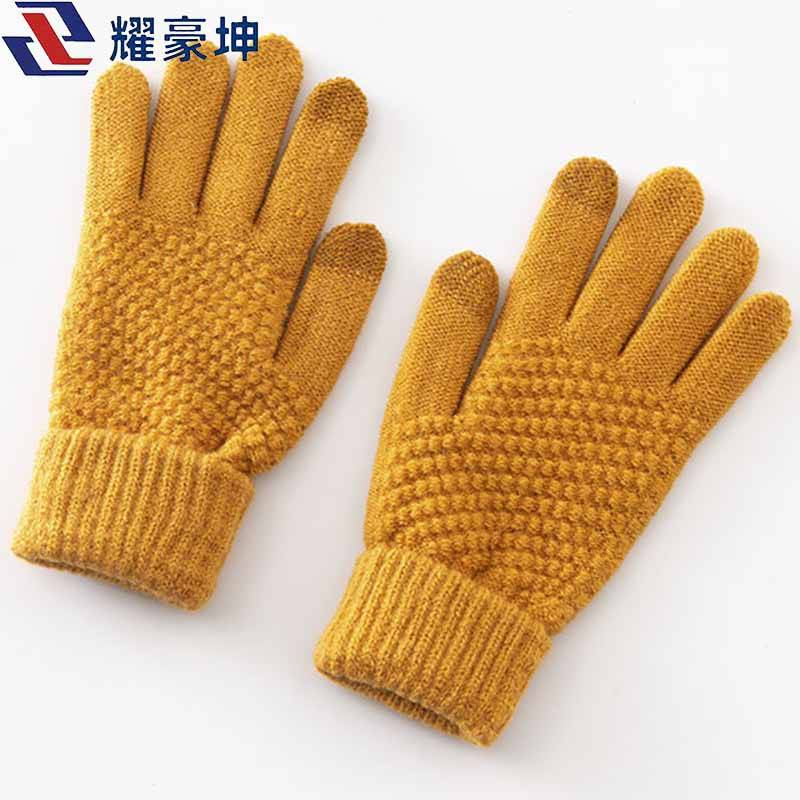 耀豪坤加厚针织棉绒手套秋冬防寒触屏保暖手套 WQY9/双高清大图