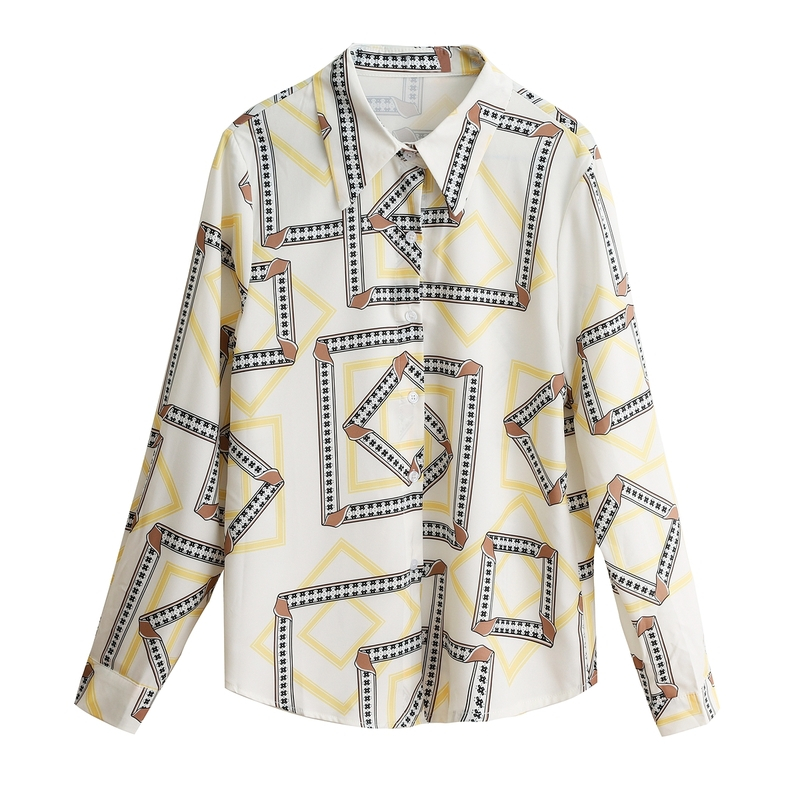 达丽坊女装春季新款时尚洋气雪纺衬衫女设计感小众艺术图案
