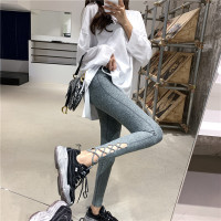 灰色紧身打底裤女外穿春秋款2021新款夏季薄款防走光弹力瘦腿裤 黑色 均码