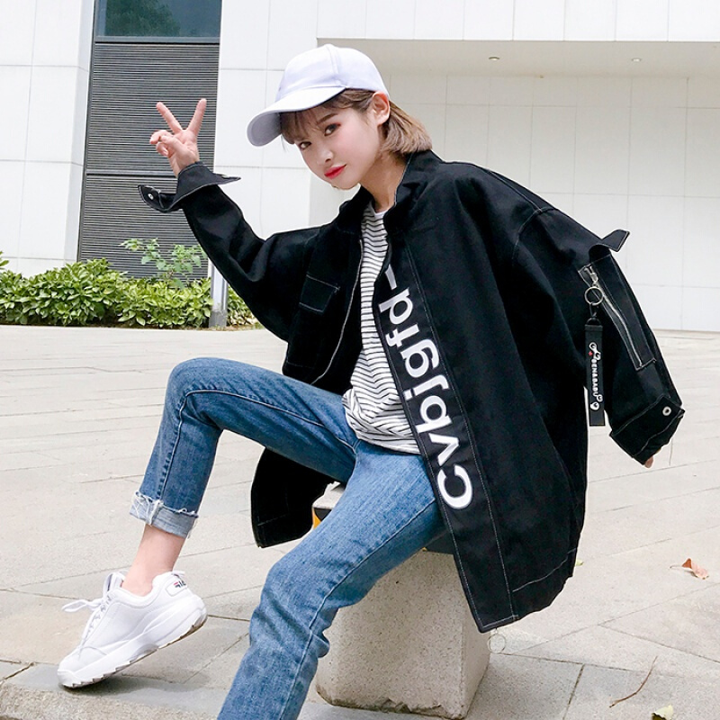春秋新款韩版宽松港风情侣款原宿风衣外套ulzzang棒球服女学生潮