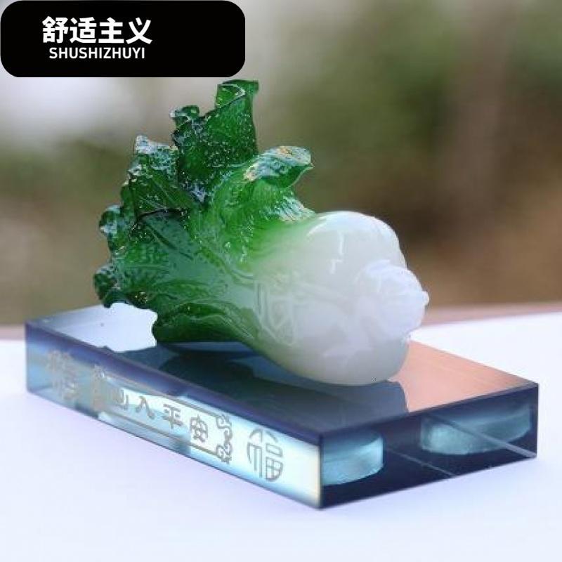 新款汽车摆件仿翡绿玉大白菜香水座百财如意出入平安车载内饰用品