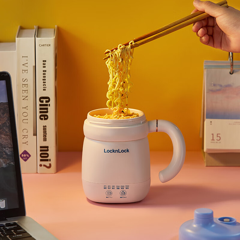 乐扣乐扣(LOCK&LOCK)迷你养生壶养生杯0.35L陶瓷覆层便携式热水壶烧水杯多功能桌面养生杯EJC3775白色高清大图