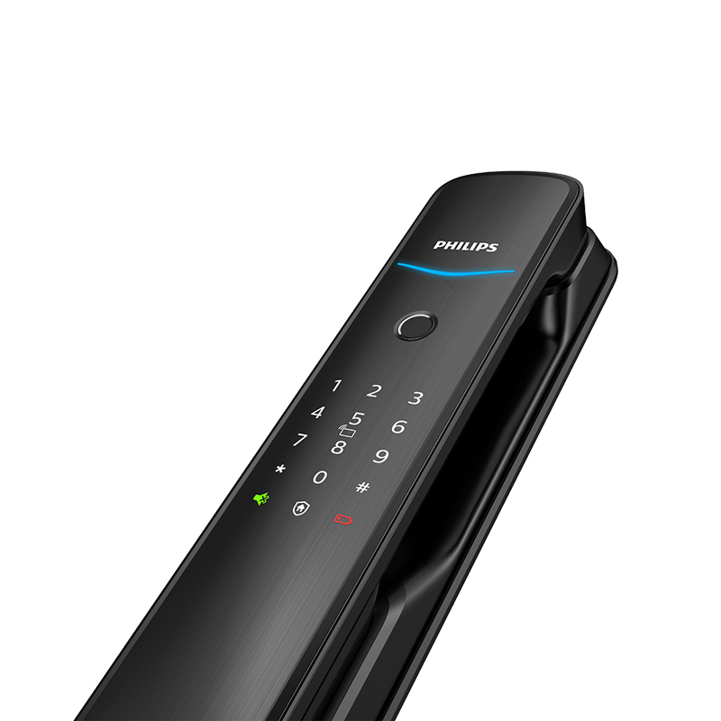 飞利浦(PHILIPS)DDL705E 智能锁全自动指纹锁家用推拉密码锁 APP远程智控防盗门电子锁 曜石黑