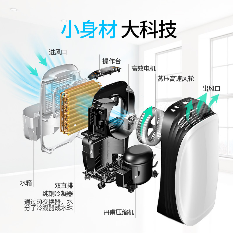 百奥(PARKOO) 除湿机/抽湿机 PD100A 10升/天 20-30㎡智能除湿 家用/卧室/厨房/客厅/厕所
