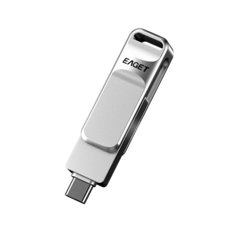 忆捷(EAGET)CF20 256GB 手机U盘Type-C USB3.0双接口手机电脑多用车载旋转金属优盘