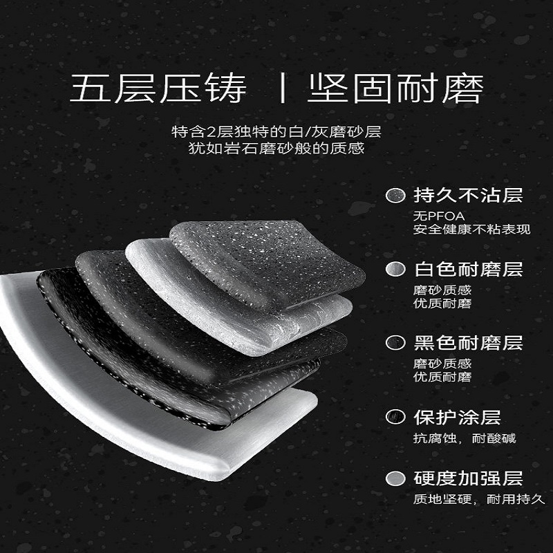 福腾宝怀石不粘锅家用炒锅炒菜锅麦饭石色平底锅电磁炉 WMF-7111001907高清大图