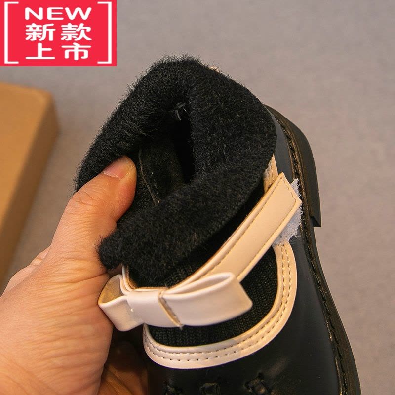 可莉允女童靴子2022冬季新款儿童鞋子二棉加绒袜子靴短靴公主鞋洋气皮鞋图片