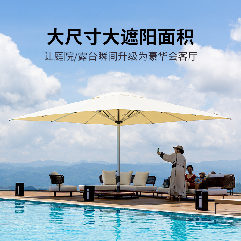 紫叶大型落地遮阳伞户外伞遮阳棚大伞停车景区商用店铺门口太阳伞高清大图