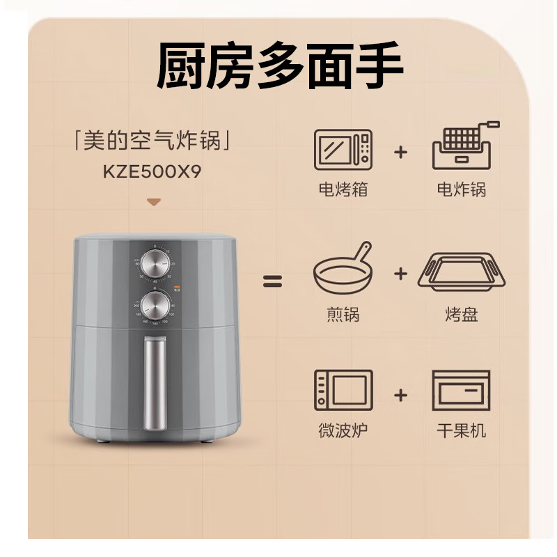 美的(Midea)空气炸锅 KZE500X9/台高清大图
