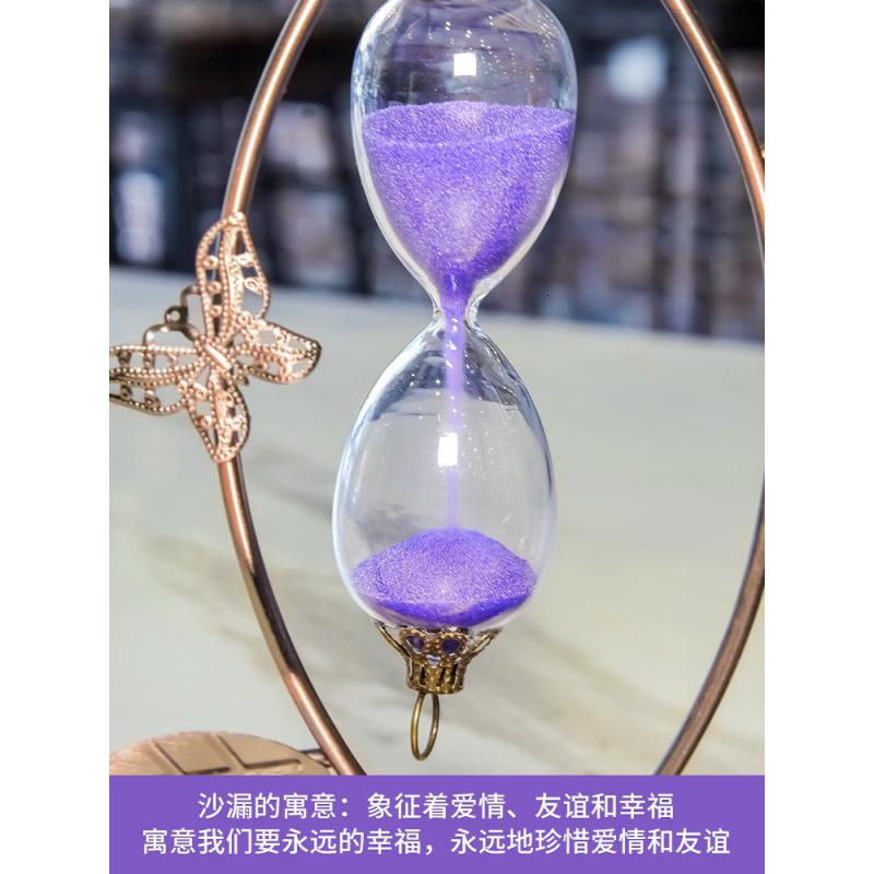 美帮汇复古沙漏计时器小笔筒创意摆件酒柜客厅家居装饰品桌面电视柜摆设高清大图