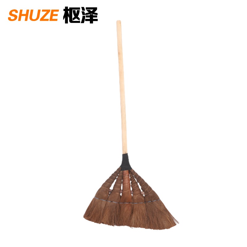 枢泽 棕扫帚 扫把 木珠款 把高清大图