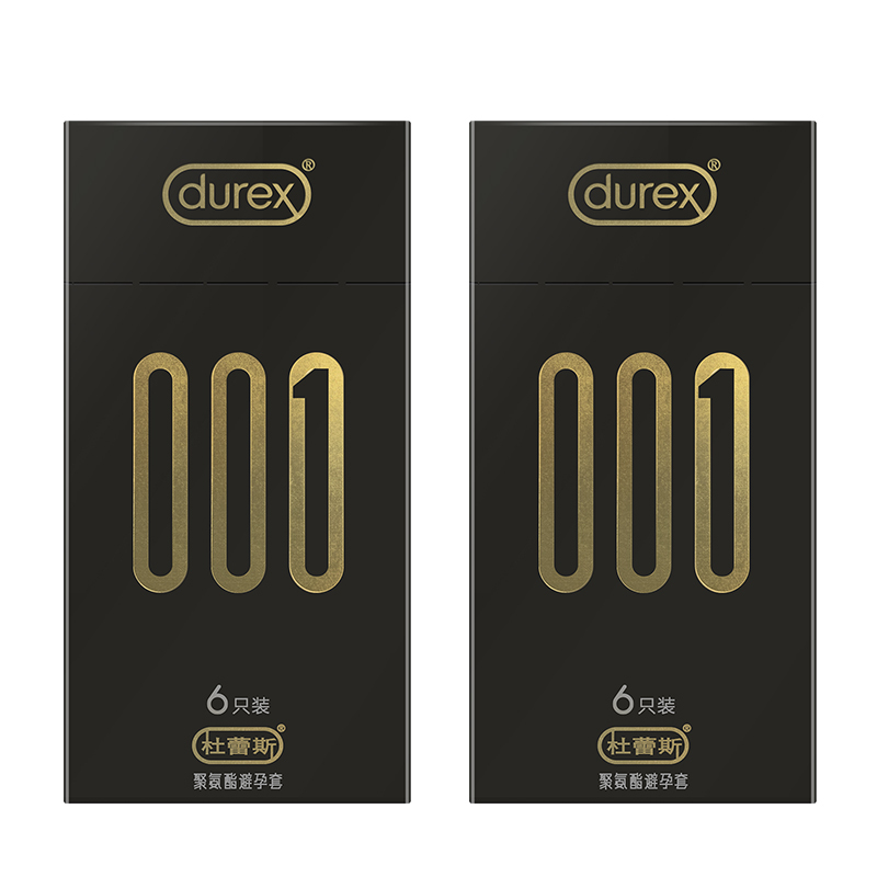 杜蕾斯(Durex) 聚氨酯避孕套 001系列 6只装*2盒 超薄款安全套套 男用成人情趣计生用品byt