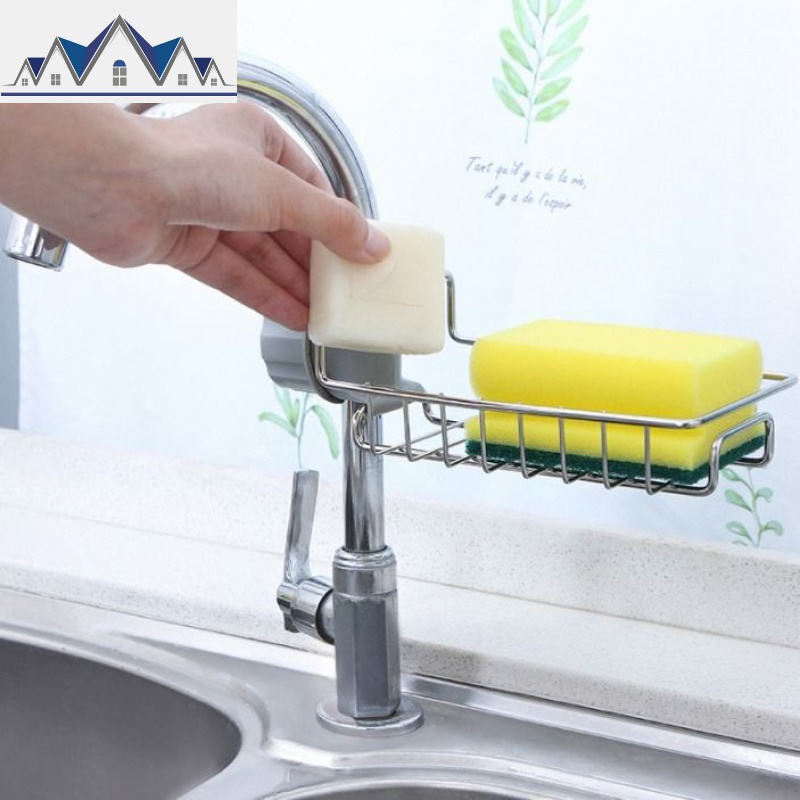 多功能厨房创意沥水置物架水龙头架子整理架不锈钢水池抹布收纳架_13_611高清大图