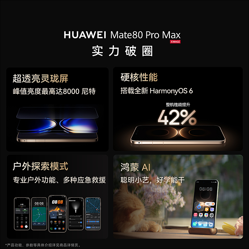 [全新]华为Mate80 Pro Max 16+512GB 青 麒麟9030 Pro芯 卫星消息 第二代红枫影像 鸿蒙AI 超可靠玄武架构 100W快充 手机高清大图