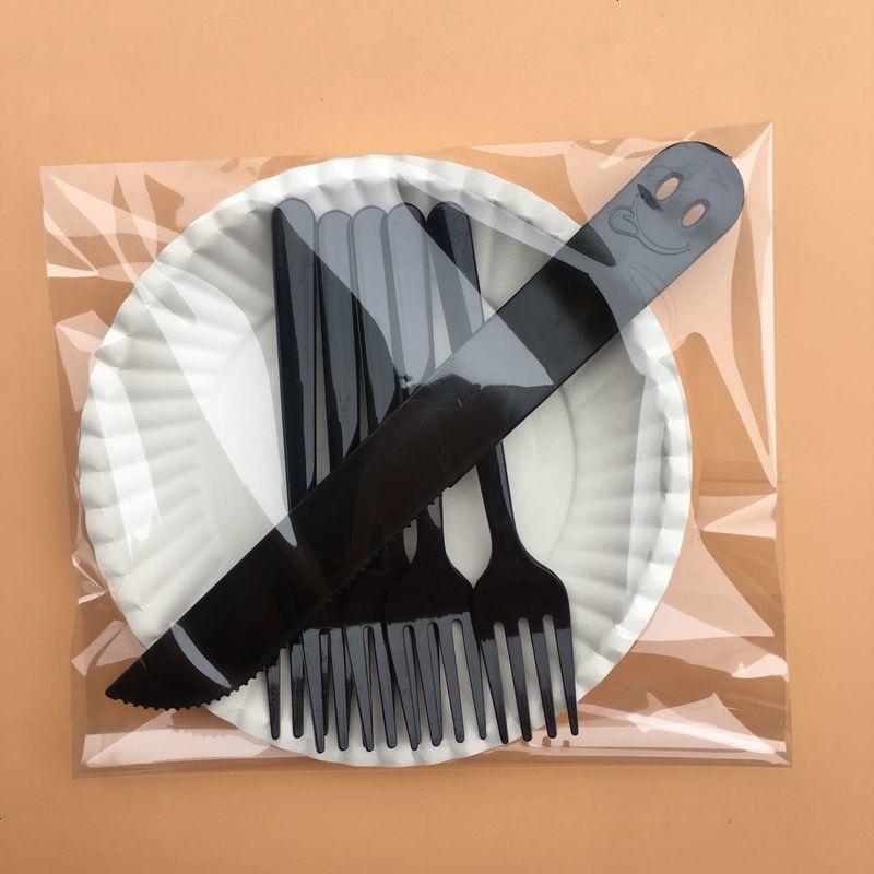 一次性蛋糕餐具盘叉组纸盘环保餐具5盘5叉生日蛋糕盘子