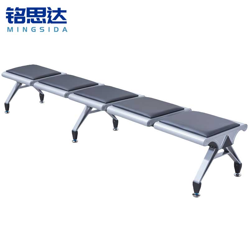 铭思达排椅五人位灰皮垫张高清大图