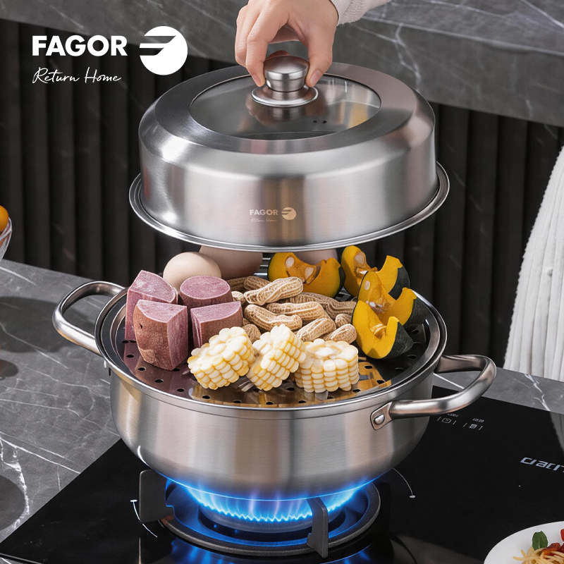 法格(FAGOR) 家用厨房烧菜双层汤蒸锅28cm FG-HTG0506高清大图