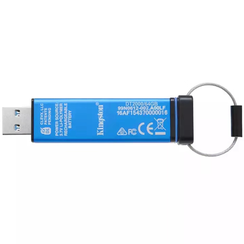 金士顿(Kingston)64GB U盘 DT2000 读速120MB/s 256位AES硬件加密 USB3.1优盘