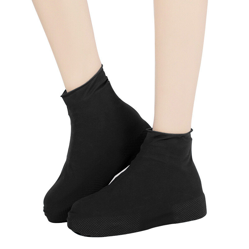 敏胤 MY-3004低帮乳胶雨套靴防水鞋套男女通用L码 黑色【38-46码】高清大图