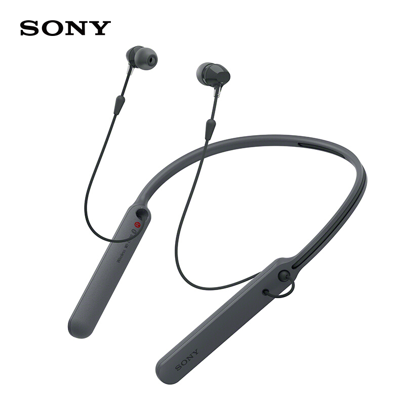索尼(SONY) WI-C400 无线蓝牙运动耳机 入耳式立体声手机线控通用耳麦 黑色