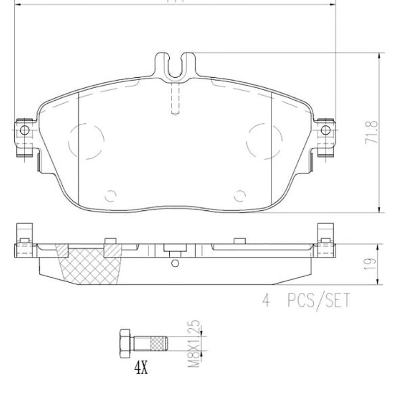 布雷博(brembo)前刹车片.陶瓷P50093N适用于奔驰新款A级,B级,CLA,GLA