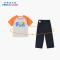 [1件3.5折]铅笔俱乐部2025夏季新款男小童家居服套装儿童两件套宝宝短袖裤子