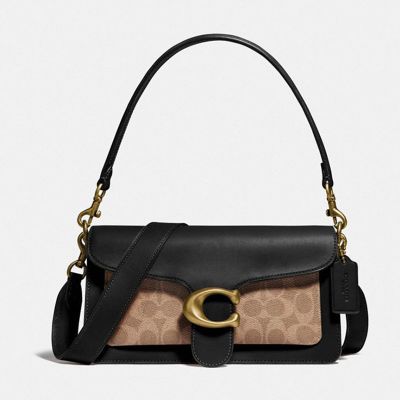 蔻驰(COACH)女包 专柜酒神包 Tabby手提包 信封女包 经典牛皮包 女式C扣斜挎包 经典酒神女包 F73995 F79337黑棕