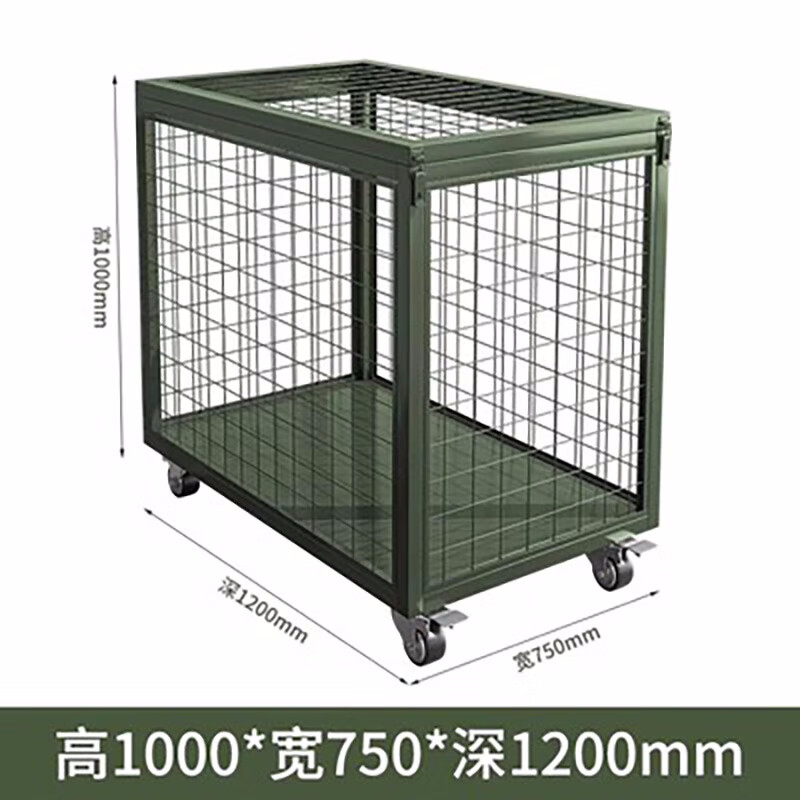 戴劲金属移动网箱仓储笼应急物资周转箱野营装备箱带网带轮子1200*750*1000mm(无拉手)高清大图