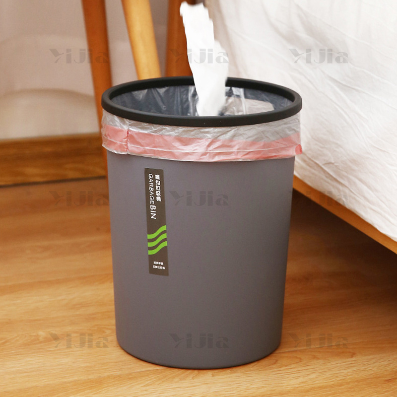 翌嘉YJ4022206垃圾桶厨房客厅办公室垃圾箱创意垃圾筒纸篓 灰色小号高清大图
