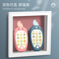 儿童益智幼儿音乐手机早婴儿可咬小孩女孩仿真电话灯光玩具 --双语趣味手机颜色随机