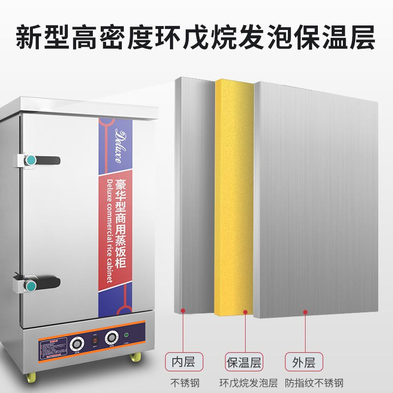 松氏 蒸饭柜商用蒸箱食堂蒸饭车智能电蒸柜蒸饭机蒸炉蒸包机标准用电10盘220V高清大图
