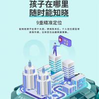 希比希儿童电话手表4G视频通话WiFi定位手表手机中小学生天才男孩女孩小孩子多功能智能手表可插卡通话微聊触屏-森林绿（防水-WiFi精准定位-移动联通版）