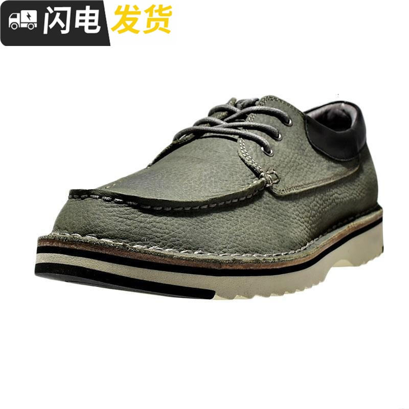 2018秋冬时尚休闲皮鞋男平底增高头层牛皮工装鞋欧美时尚潮流男鞋启如休闲鞋休闲鞋