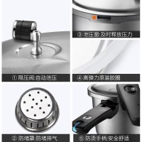 SUPOR)苏泊尔压力锅高压锅蓝眼系列304不锈钢复底电磁炉明火燃气煤气通用家用锅具YW22L1