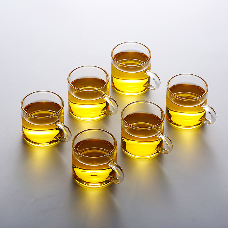 常生源 茶具 玻璃杯套组 功夫花茶杯子 高硼硅耐热耐高温 家居办公 水杯 茶杯 品茗小杯套装(6只装)高清大图